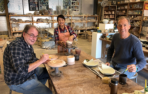 Image of students doing ceramics